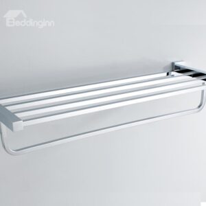 Chrome Finished Solid Brass 24 Inch Towel Bar Bathroom Shelf