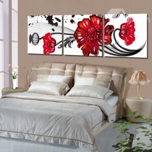 New Arrival Lovely and Beautiful Red Flowers Canvas Wall Prints