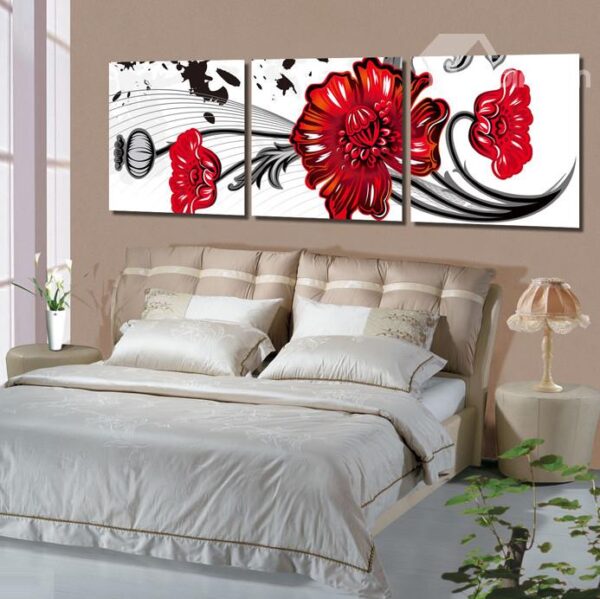 New Arrival Lovely and Beautiful Red Flowers Canvas Wall Prints