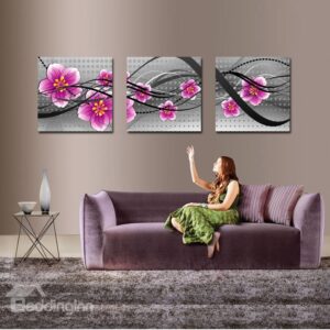 New Arrival Pink Blooming Flowers Canvas Wall Prints