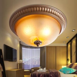 Bronze Iron Marerial Glass Shade Flush Mount