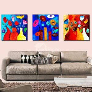 New Arrival Fancy Flowers in Distinctive Bottle Canvas Wall Prints