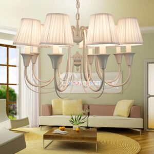 Splendid Iron Marerial Fabric Shade 8 Lights Chandelier