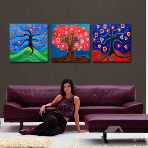 New Arrival Trees With Colorful Flowers Canvas Wall Prints
