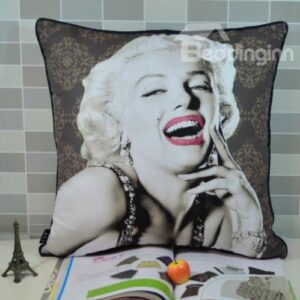 Marilyn Monroe Close-Up Laughing Print Throw Pillow
