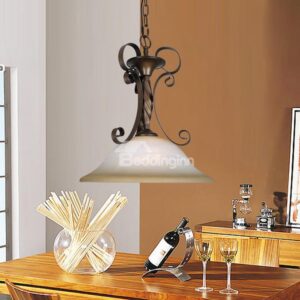 Fantastic Iron Material Glass Shade 1 Light Pentant