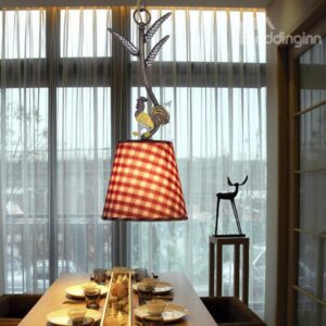 Alluring Antique Iron Fabric Shade 1 Light Pentant