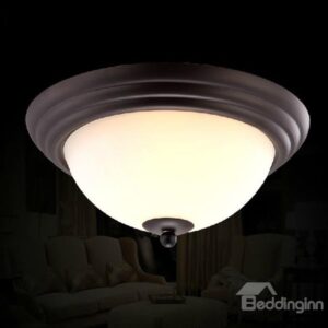 Simple Style Iron Marerial Glass Shade Flush Mount