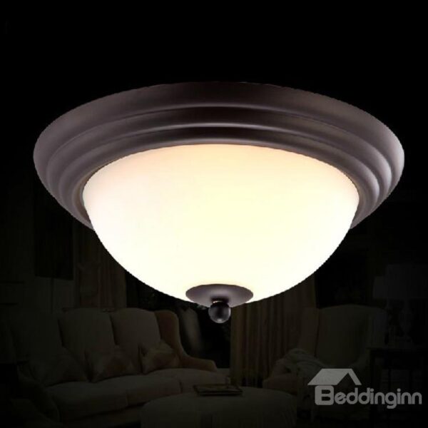 Simple Style Iron Marerial Glass Shade Flush Mount