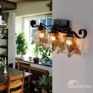 Amazing Style Matt-black Iron Glass Shade Wall Light