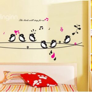 New Arrival Birds Spring Chorus on Branch Wall Stickers