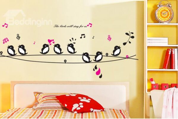 New Arrival Birds Spring Chorus on Branch Wall Stickers
