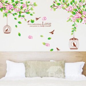 New Arrival Lovely Spring Season Flowers and Birds Wall Stickers