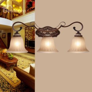 Antique Resin Iron Glass Shade Wall Light