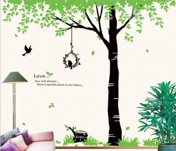 New Arrival Birdcage Hanging on Trees Wall Stickers
