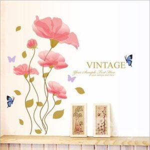 New Arrival Fancy Flowers and Beautiful Butterflies Wall Stickers