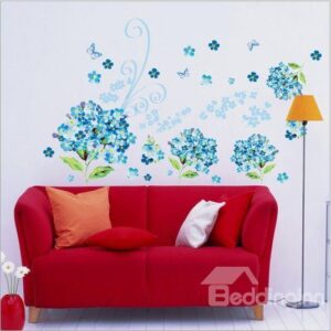 New Arrival Sea of Blue Flowers Wall Stickers