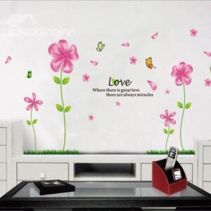 New Arrival Butterfly Flying over Fragrant Flowers Wall Stickers