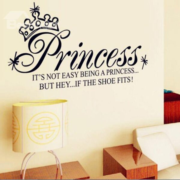 New Arrival Cartoon Crown and Letter Print Wall Stickers