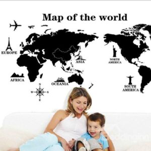 New Arrival Map of World Print Wall Stickers