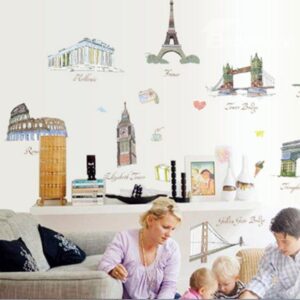 New Arrival World Famous Architecture Wall Stickers
