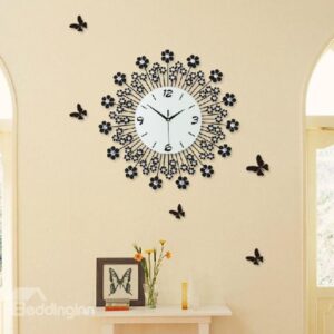 Hot Selling Fantastic Floral Dandelion Diamonds Decorative Wall Clock
