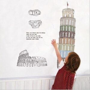 New Arrival the Leaning Tower of Pisa Wall Stickers