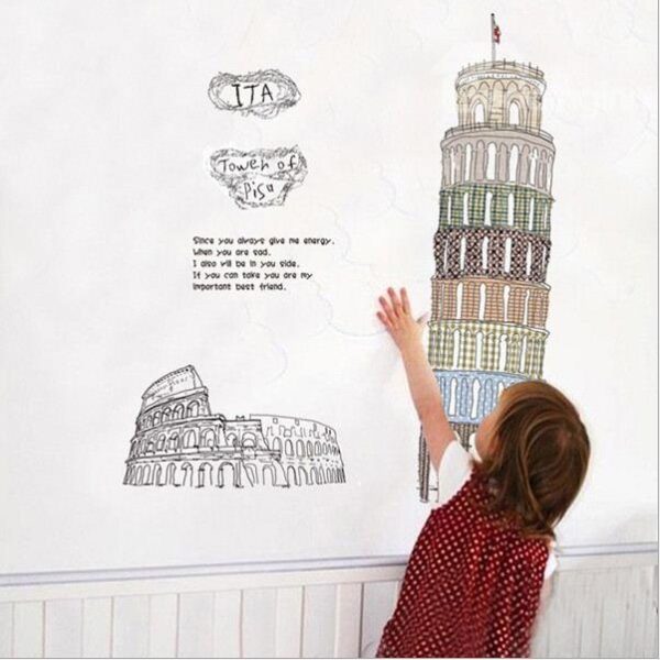 New Arrival the Leaning Tower of Pisa Wall Stickers