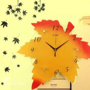 Hot Selling Alluring Creative Maple Leaf Wall Clock