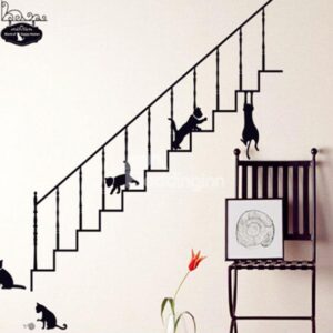 New Arrival Lovely Black Cat and Ladder Wall Stickers