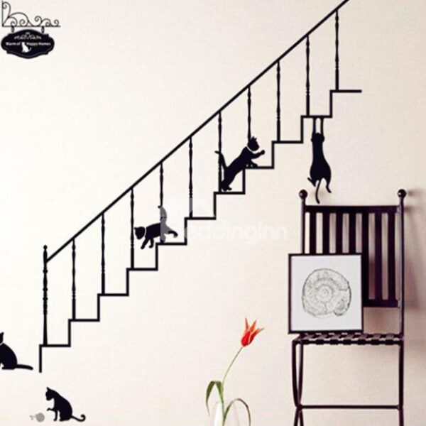 New Arrival Lovely Black Cat and Ladder Wall Stickers