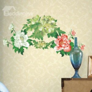 New Arrival Delicate Peony Print Wall Stickers