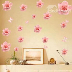 New Arrival Fancy Pink Flowers Wall Stickers