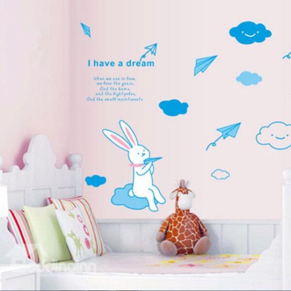 New Arrival Lovely Cat and Paper Plane Wall Stickers