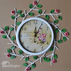 Hot Selling Pastoral Beautiful Roses Wall Clock