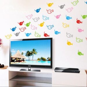 New Arrival Fancy Colorful Fish Wall Stickers