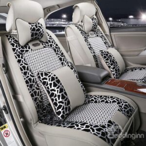 New Arrival High Quality Luxury Gray Leopard Print Seat Covers