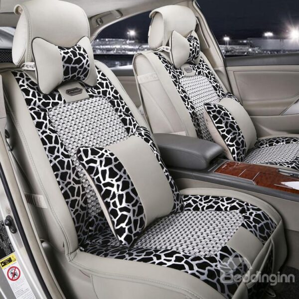 New Arrival High Quality Luxury Gray Leopard Print Seat Covers