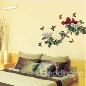 New Arrival Fantastic Bird and Butterfly on Branch Wall Stickers