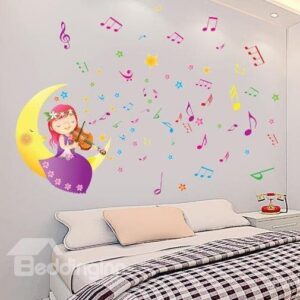 New Arrival Lovely Girl Playing Violin Wall Stickers