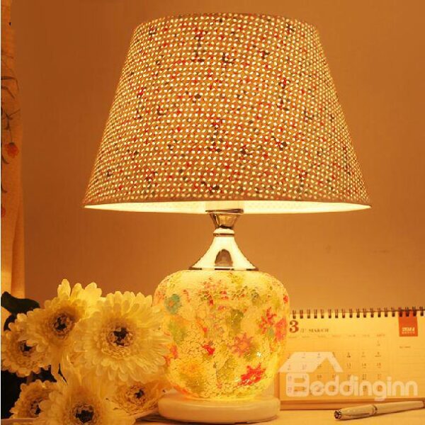 New Arrival Romantic and Flower Print Resin Table Lamp