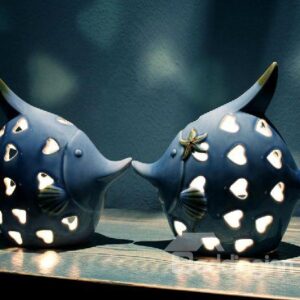 Wonderful 1-Couple Lovely Kissing Fish Table Lamp