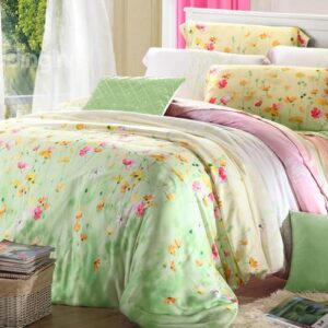 High Quality Princess Style Floral Patterns 4 Pieces Tencel Bedding Sets
