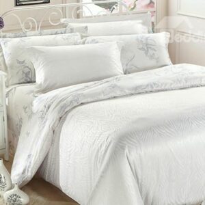 High Quality Fantastic White Color Print 4 Pieces Summer Bedding Sets