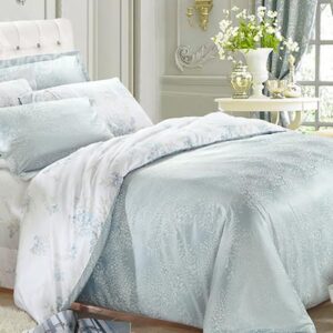 High Quality Gorgeous Silk Gray Color Print 4 Pieces Summer Bedding Sets