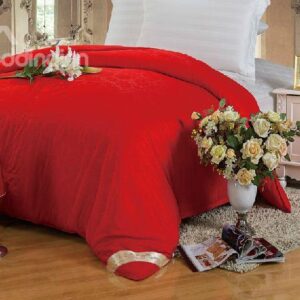 New Arrival Delicate Red Color Print 100% Mulberry Silk Summer Quilts