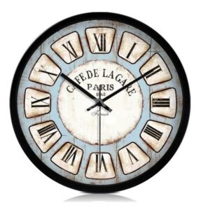 European Style Retro Roman Numerals Metal Wall Clock
