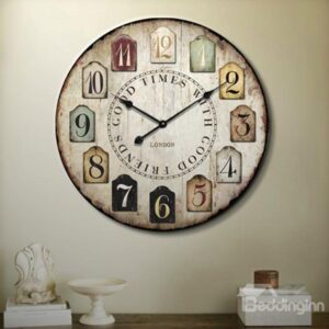 Elegant Pastoral Style Retro Creative Wood Wall Clock