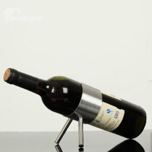 Simple Style Stainless Steel Turret Design Red Wine Rack