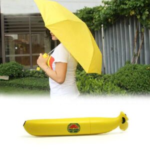Creative Stylish Banana Design Triple Folding Ultraviolet-proof Umbrella